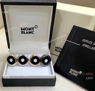 Best Quality Mont blanc Cufflinks Rose Gold Round